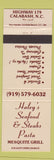 Matchbook Cover - Haley's Seafood Calabash NC