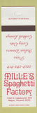 Matchbook Cover - Millie's Spaghetti Factory Mequon WI Pizza