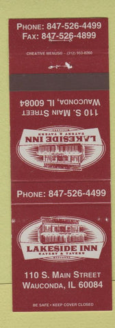Matchbook Cover - Lakeside Inn Eatery Tavern Wauconda IL