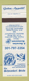 Matchbook Cover - Schmankerl Stube Bavarian Hagerstown MD