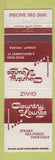 Matchbook Cover - Country Lounge Hobart IN