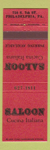 Matchbook Cover - Saloon Cucina Italiana Philadelphia PA