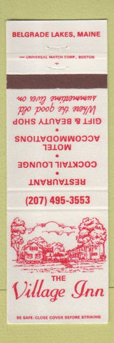 Matchbook Cover - The Village Inn Belgrade Lakes ME restaurant motel