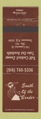 Matchbook Cover - South of the Border Mexican Food Thornwood NY
