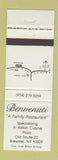 Matchbook Cover - Benvenuti Restaurant Pizza Brewster NY