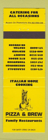 Matchbook Cover Pizza and Brew Manuet Bedford Rye Brook Scarsdale Greenburgh NY