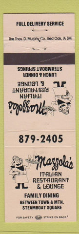 Matchbook Cover - Mazzola's Italian Restaurant Steamboat Springs Colorado