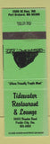 Matchbook Cover - Tidewater Restaurant Lounge Pacific City OR