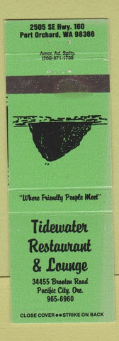 Matchbook Cover - Tidewater Restaurant Lounge Pacific City OR