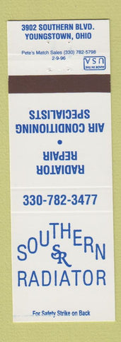Matchbook Cover - Southern Radiator Youngstown OH