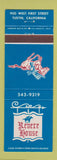 Matchbook Cover - Reverse House Tustin CA