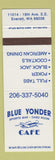 Matchbook Cover - Blue Yonder Sports Bar Cafe Everett WA