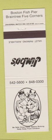Matchbook Cover - Jimbo's Braintree Boston MA