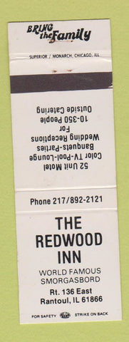Matchbook Cover - Redwood Inn Rantoul IL