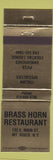 Matchbook Cover - Brass Horn Restaurant Mount Kisco NY Pizza