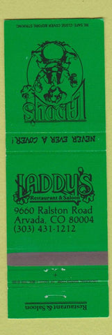 Matchbook Cover - Laddy's Arvada Colorado Restaurant Saloon