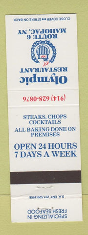 Matchbook Cover - Olympic Restaurant Steaks Seafood Mahopac NY