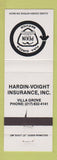 Matchbook Cover - Hardin Voight Insurance Pekin Villa Grove IL