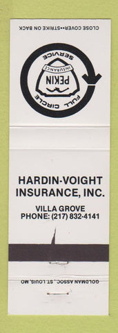 Matchbook Cover - Hardin Voight Insurance Pekin Villa Grove IL
