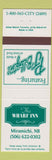 Matchbook Cover - Wharf Inn Miramichi NB