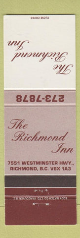 Matchbook Cover - Richmond inn Richmond BC