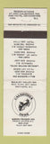 Matchbook Cover - Caledonia Inns Prince George Vancouver BC Quesnel WEAR