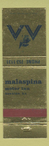 Matchbook Cover - Malaspina Motor Inn Nanaimo BC