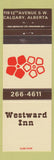 Matchbook Cover - Westward Inn Calgary AB