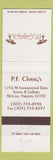 Matchbook Cover - PF Chang's Chinese McLean VA
