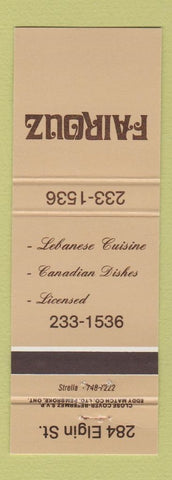 Matchbook Cover - Fairouz Italian Restaurant