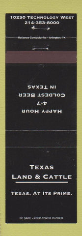 Matchbook Cover - Texas Land and Cattle