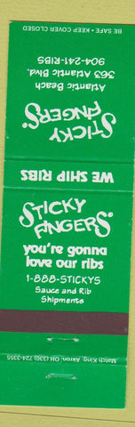 Matchbook Cover - Sticky Fingers Atlantic Beach FL