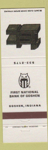 Matchbook Cover - First National Bank Goshen IN owl