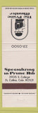 Matchbook Cover - Prime Minister Fort Collins Colorado Prime Rib