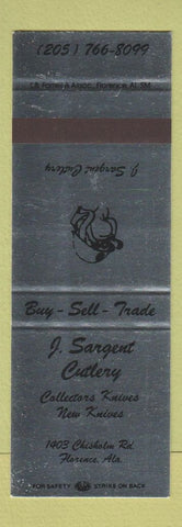 Matchbook Cover - J Sargent Cutlery Knifves Florence AL SAMPLE