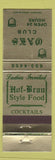 Matchbook Cover - Oaks Club Poker Cards Emeryville CA