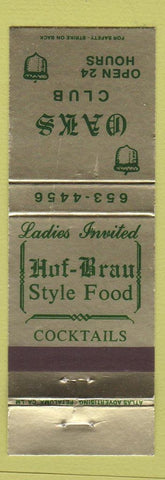 Matchbook Cover - Oaks Club Poker Cards Emeryville CA