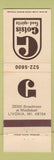 Matchbook Cover - Gotsis Restaurant Livonia MI