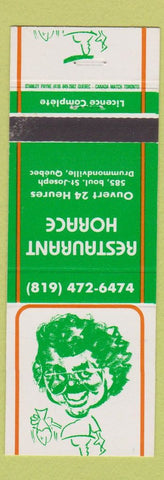 Matchbook Cover - Restaurant Horace Drummondville QC
