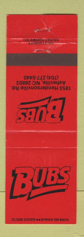 Matchbook Cover - Bubs Asheville NC