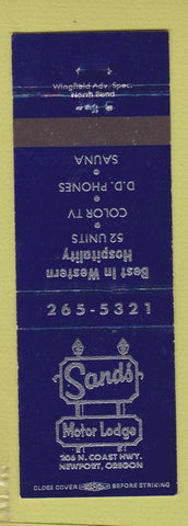 Matchbook Cover - Sands Motor Lodge Newport OR