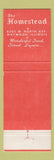 Matchbook Cover - The Homestead Maywood IL