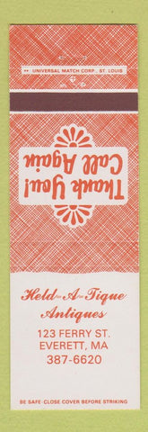 Matchbook Cover - Held A Tique Antiques Everett MA