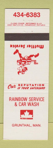 Matchbook Cover - Rainbow Service Car Wash oil gas Grunthal MB