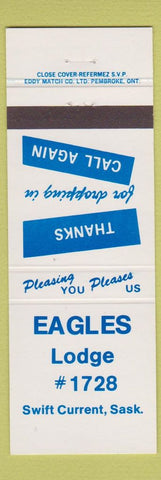 Matchbook Cover - Eagles Lodge 1728 Swift Current SK