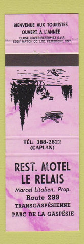 Matchbook Cover - Rest Motel Le Relais Parc De La Gaspesie QC