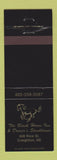 Matchbook Cover - Black Horse Inn Drover's Steak Creighton NE