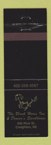 Matchbook Cover - Black Horse Inn Drover's Steak Creighton NE