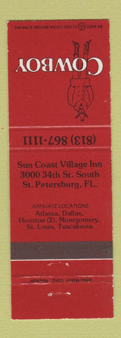 Matchbook Cover - Cowboy St Petersburg FL Sun Coast Village Inn
