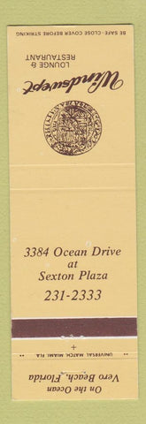 Matchbook Cover - Windswept Lounge Restaurant Vero Beach FL